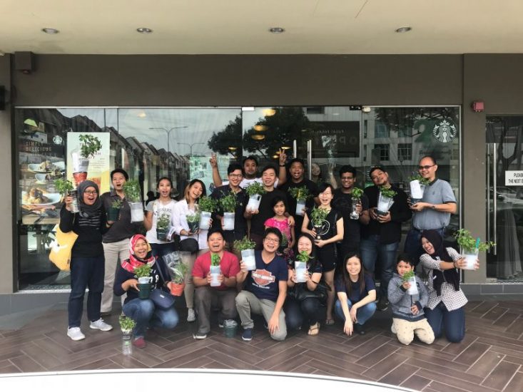 Starbucks Green Outreach Programme: Upcycling Bottle into Self-watering System