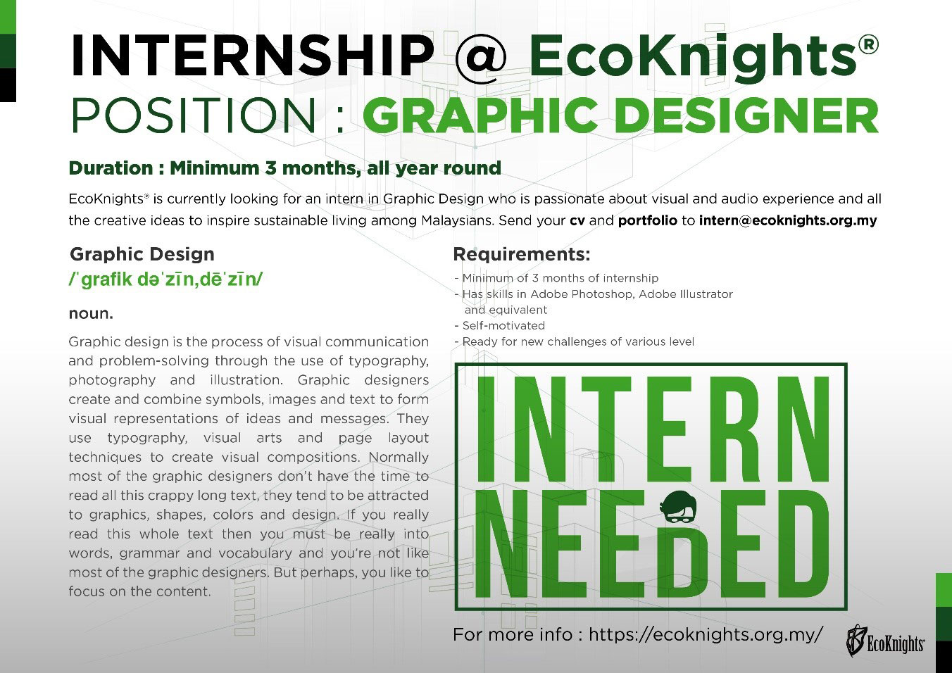 Calling for Interns in Graphic Design